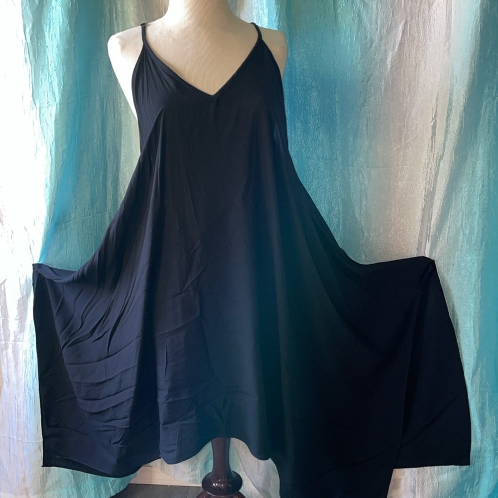 Summer top all black dress or bathing suit cover
